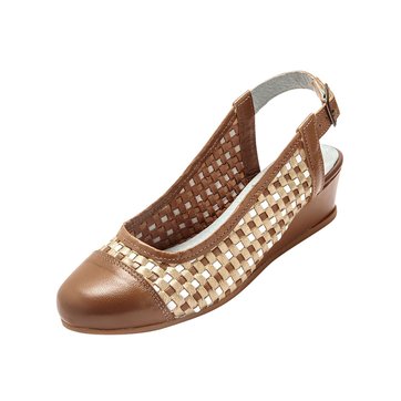 sandales tressées cuir