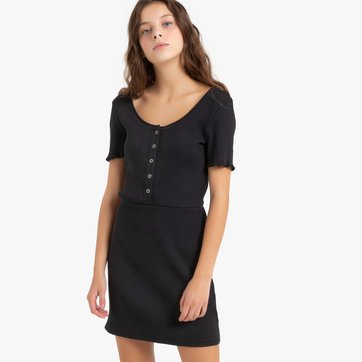 Vestido ajustado de mangas curtas, 10-16 anos LA REDOUTE COLLECTIONS