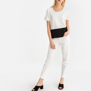 T- shirt bicolor, gola redonda LA REDOUTE COLLECTIONS
