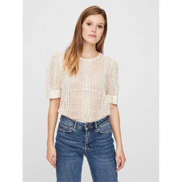 Kurzärmelige Bluse mit Ajourdetails und Stickereien Kurzärmelige Bluse mit Ajourdetails und Stickereien VERO MODA