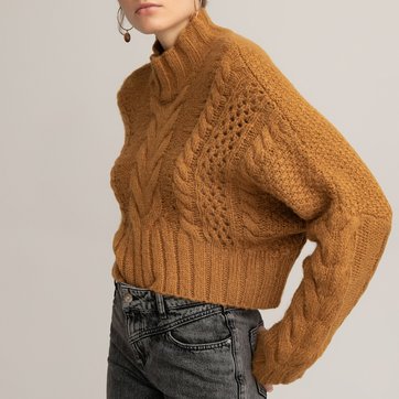 Pullover mit Stehkragen und Zopfmuster LA REDOUTE COLLECTIONS