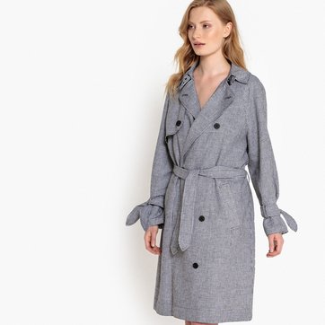 Trench pata de gallo, mezcla de lino LA REDOUTE COLLECTIONS