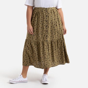 Langer Rock mit Volants und Blumenmuster LA REDOUTE COLLECTIONS PLUS