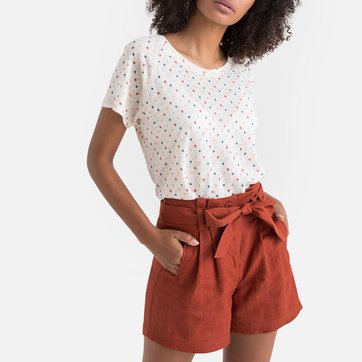 T-shirt estampada às bolas, em linho, Rapuntzel PEPE JEANS
