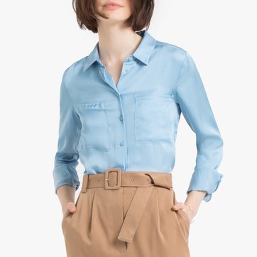 Camisa con efecto satinado, de manga larga LA REDOUTE COLLECTIONS