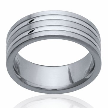 BAGUE AVEC 3 LIGNES ANNEAUX NOIR ADO POUR HOMME ACIER NEUVE PAS CHER