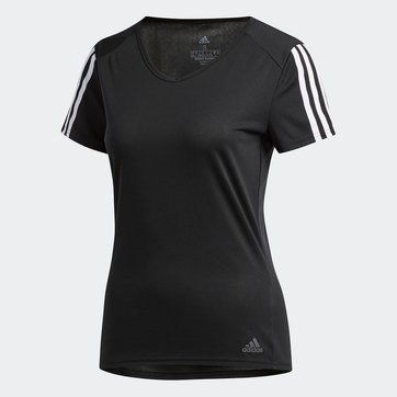 T-shirt de corrida com decote em V e mangas curtas adidas Performance