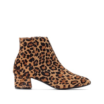 Botines de piel, estampado leopardo LA REDOUTE COLLECTIONS