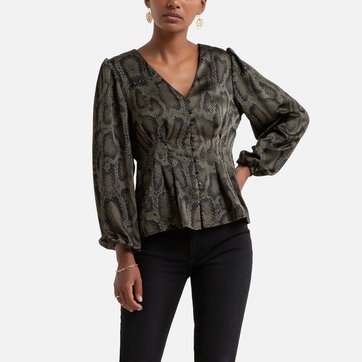 Taillierte Bluse mit V-Ausschnitt und langen Ärmeln MOLLY BRACKEN