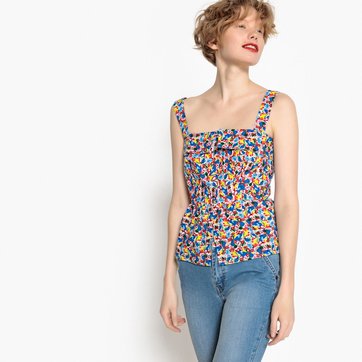 Top estampado às flores, sem mangas LA REDOUTE COLLECTIONS