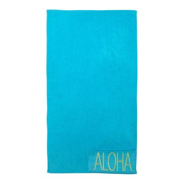 Serviette De Plage L'Emporio Casa - Microfibre Polyester - Avec Poches Et Coussin Gonflable Intégré - Motif Palma - Ultra Absorbante