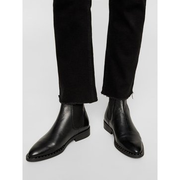 boots homme noir clouté