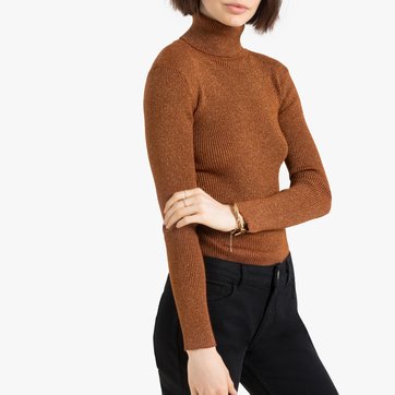 Jersey con cuello vuelto de canalé brillante LA REDOUTE COLLECTIONS