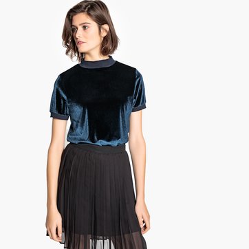 T-shirt de mangas curtas, em veludo LA REDOUTE COLLECTIONS