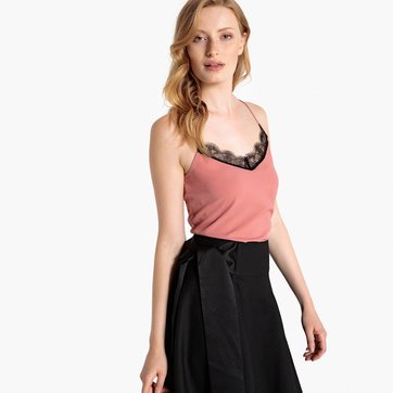 Top com decote em V, alças finas LA REDOUTE COLLECTIONS