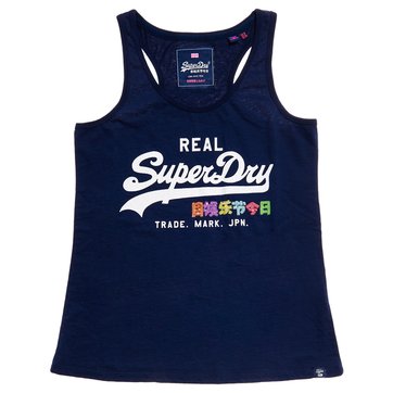 Top de gola redonda, motivo à frente SUPERDRY