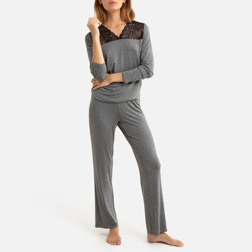 Pijama em malha, detalhe em renda LA REDOUTE COLLECTIONS