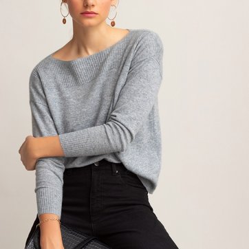 Pull cachemire gris femme | La Redoute Pull femme laine et cachemire | La Redoute