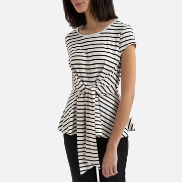 Gestreiftes Tunikashirt, Bindedetail vorne MOLLY BRACKEN
