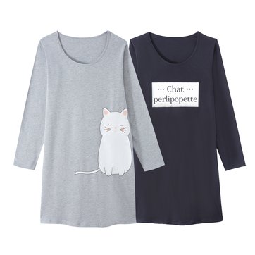 Lote de 2 camisones gato LA REDOUTE COLLECTIONS