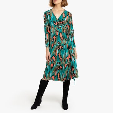 Vestido cruzado midi vaporoso COMPANIA FANTASTICA