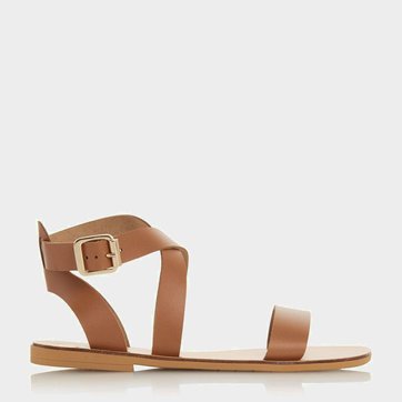 sandales plates cuir femme