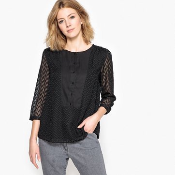 Haut plumetis noir clearance