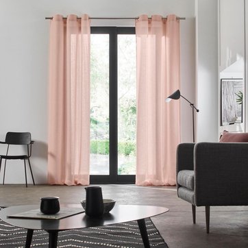 Rideau Gris Et Rose Pale La Redoute