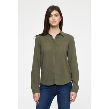 Chemise fluide kaki femme