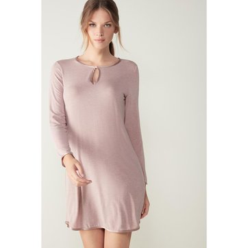 robe soie rose poudré