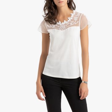 Camiseta lisa con cuello redondo y manga corta ANNE WEYBURN
