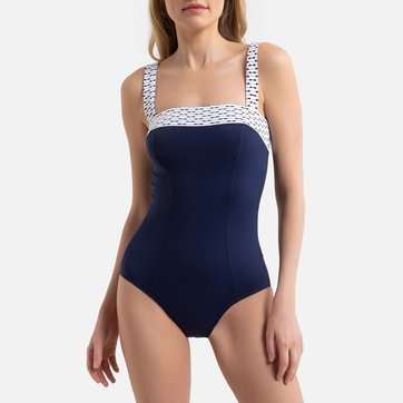 Maillot De Bain Une Piece Bleu Marine La Redoute