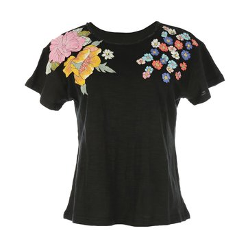 T-shirt de gola redonda, motivo floral, Neuilly T-shirt de gola redonda, motivo floral, Neuilly DERHY