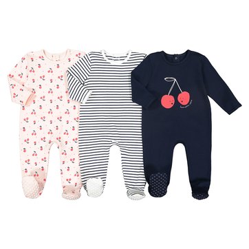 3er-Set Strampler aus Bio-Baumwolle, 0 Monate - 3 Jahre LA REDOUTE COLLECTIONS