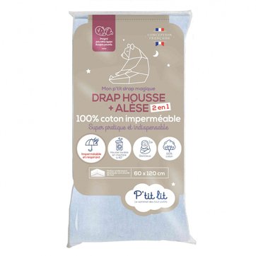 Lot de 2 Draps-housses Clevamama Draps Housse /Élastique pour Lit B/éb/é en 100/% Jersey Coton 60x120 Blanc