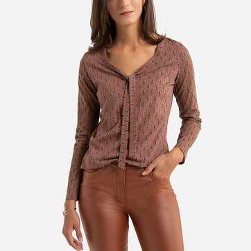 Camisola de mangas compridas, em algodão & modal ANNE WEYBURN