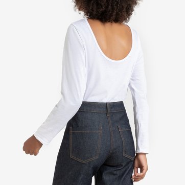 Camiseta ancha con escote detrás, de manga larga LA REDOUTE COLLECTIONS
