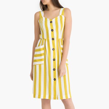 Vestido às riscas, de alças Vestido às riscas, de alças FRNCH
