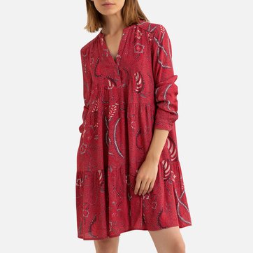 Vestido florido cruzado em cima SEE U SOON