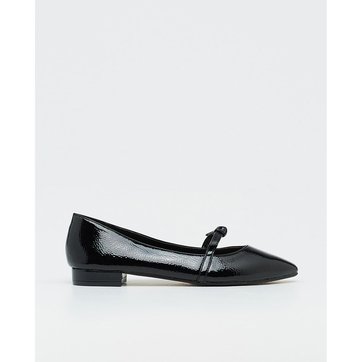 chaussures plates vernis noir femme