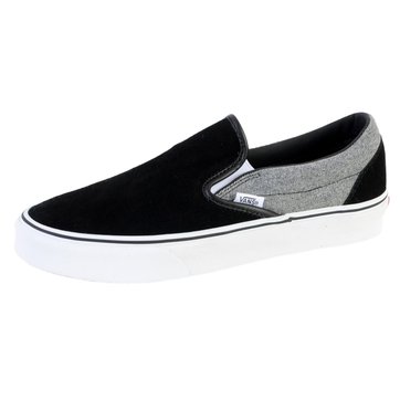 slip on cuir noir femme