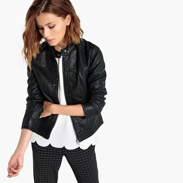 Veste en faux cuir femme noir Veste en faux cuir femme noir