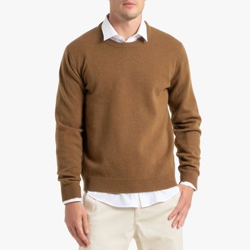 pull marron homme