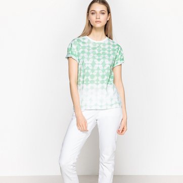 T-shirt com estampado tie & dye, gola redonda, mangas curtas LA REDOUTE COLLECTIONS