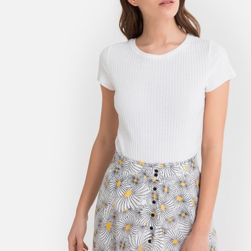 T-shirt de gola redonda, mangas curtas LA REDOUTE COLLECTIONS