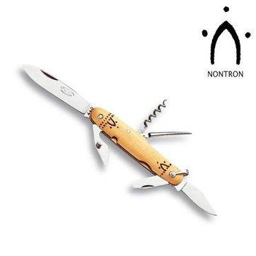 MANCHE DOUBLE VIROLE EN BUIS 11.5 CM COUTEAU DE POCHE NONTRON N° 25