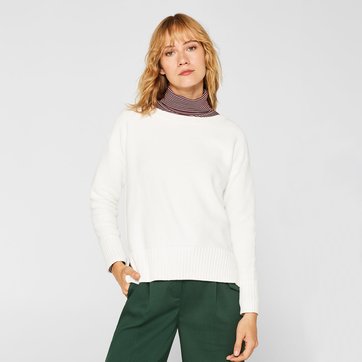 Grobstrickpullover, runder Ausschnitt, Knöpfe Grobstrickpullover, runder Ausschnitt, Knöpfe ESPRIT