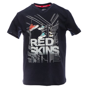 T-shirt com decote em V, impressão à frente, 10-16 anos REDSKINS