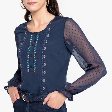 Blusa bordada, manga larga ANNE WEYBURN