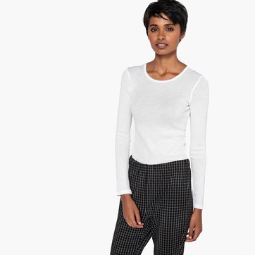 Camisola em canelado, mangas compridas LA REDOUTE COLLECTIONS